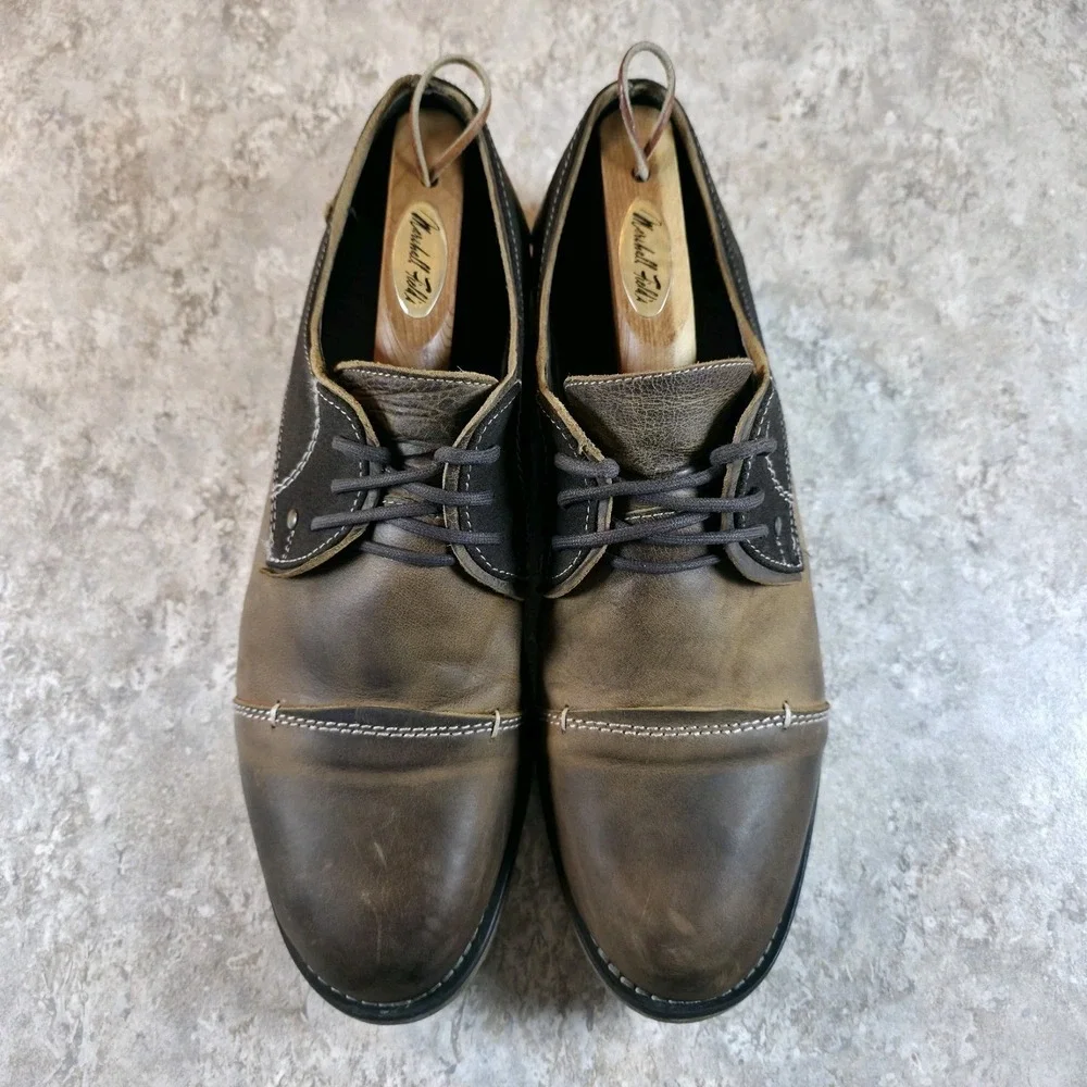 Bed Stu Brown Leather Derby Oxfords Men's Size 11 Dress Distressed Shoes Grunge